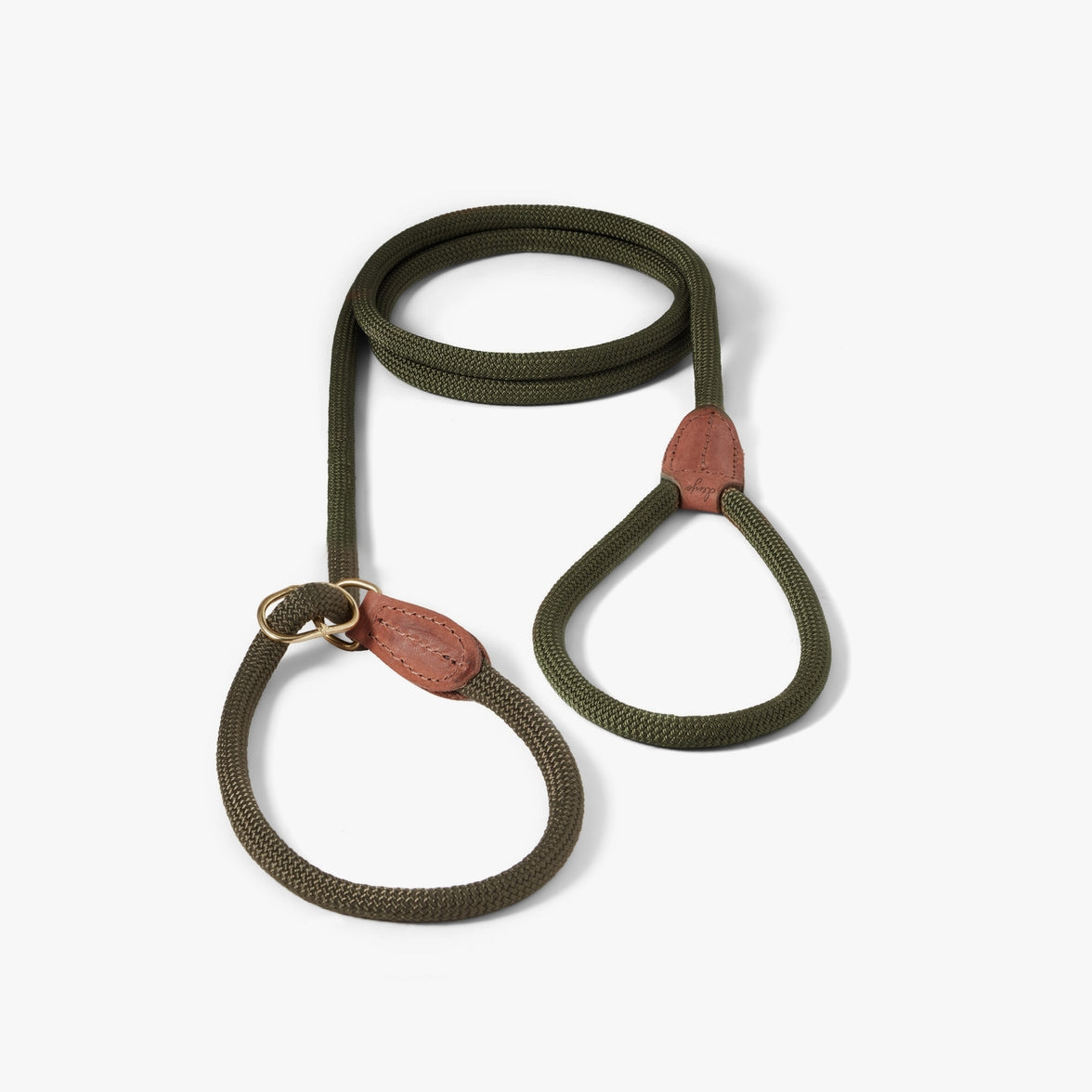 Adjustable loop collar with premium nylon rope and leather