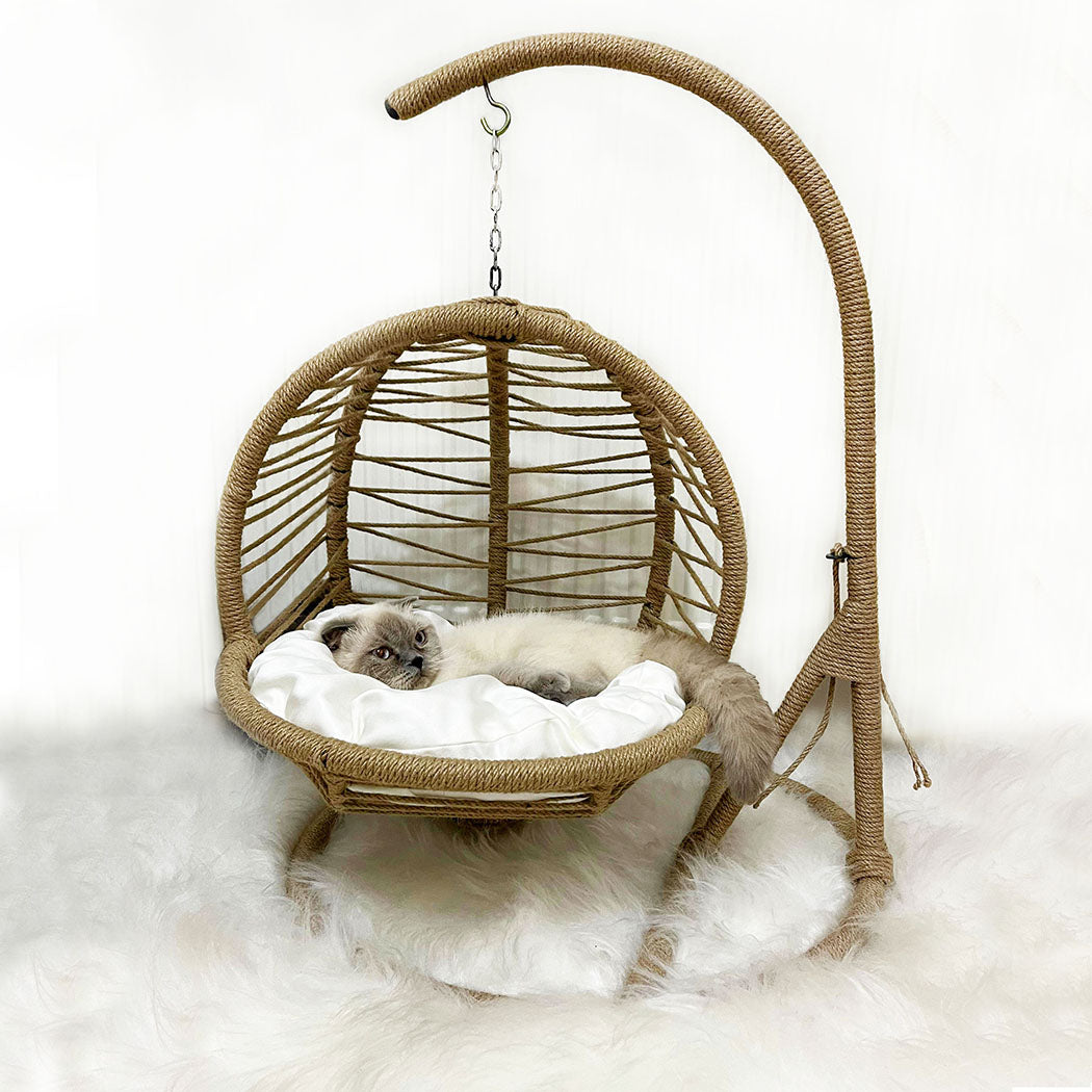 Eco-friendly hanging pet bed with hypoallergenic cushion