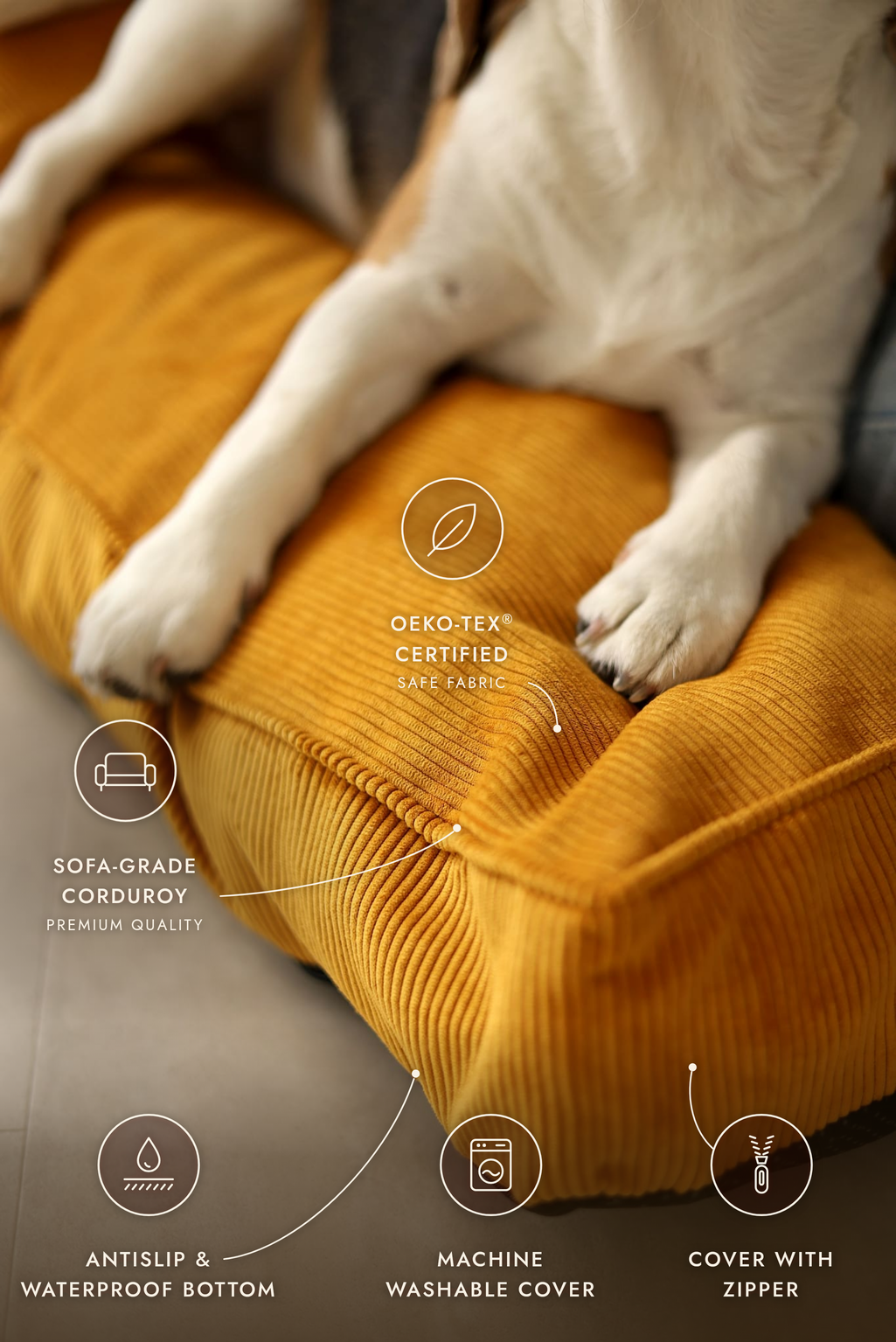 Colchão para Cão CORY — Almofada Premium para Animais de Estimação