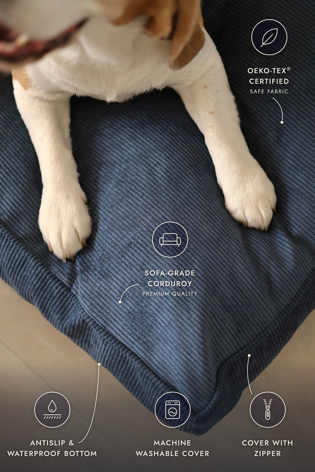 Cama Almofada Retangular para Cão CORY da FOFFINY