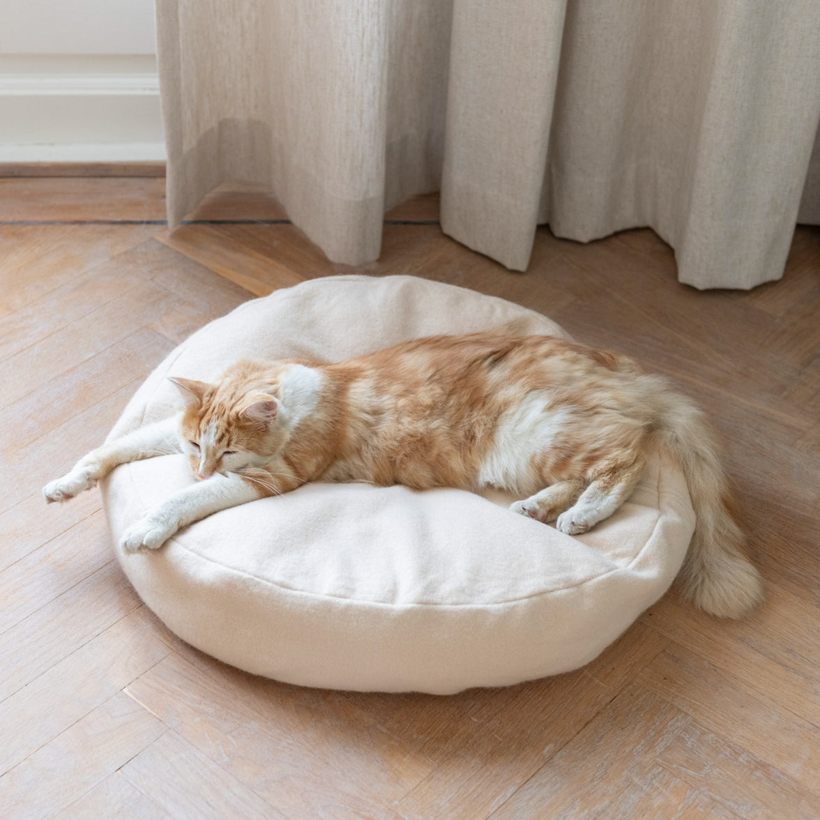 Eco-friendly cat bed with CO₂-friendly packaging